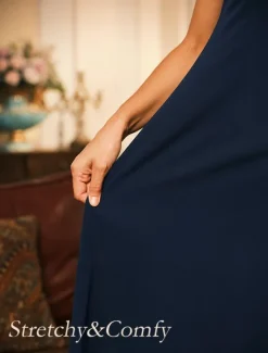 Hot Women's Midi Dress Sheath Dress A Line Dress Elegant Wedding Party Wedding Guest Regular Fit Solid Color Sleeveless V Neck Gray Pink Black Burgundy Navy Blue Summer Spring Fall Winter Women Cocktail Dress
