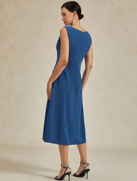 Hot Women's Midi Dress Sheath Dress A Line Dress Elegant Wedding Party Wedding Guest Regular Fit Solid Color Sleeveless V Neck Gray Pink Black Burgundy Navy Blue Summer Spring Fall Winter Women Cocktail Dress
