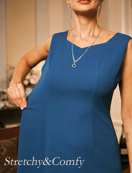 Hot Women's Midi Dress Sheath Dress A Line Dress Elegant Wedding Party Wedding Guest Regular Fit Solid Color Sleeveless V Neck Gray Pink Black Burgundy Navy Blue Summer Spring Fall Winter Women Cocktail Dress