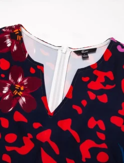 Women's Midi Dress Shift Dress Sundress Floral Pocket Print V Neck Date Vacation Short Sleeve Summer Spring Women Spring Dresses|Vacation Dresses