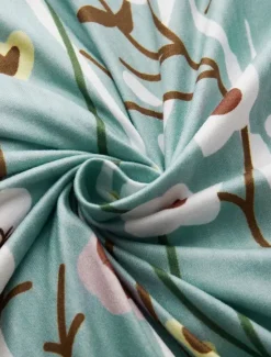 Outlet Women's Midi Dress Summer Dress Pleated Dress Vacation Casual Beach Holiday Loose Fit Floral Graphic Short Sleeve Crew Neck Blue Green Gray Summer Women Casual Dress
