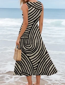 Clearance Women's Midi Dress Summer Dress Casual Daily Date Regular Fit Floral Graphic Sleeveless U Neck Summer Women Sundresses|Casual Dress