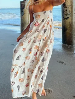 Best Women's Midi Dress Summer Dress Slip Dress Fashion Outdoor Holiday Going out Regular Fit Flower Sleeveless Spaghetti Strap Summer Women Vacation Dresses