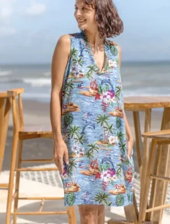 Hot Women's Midi Dress Sundress Shift Dress Ruffle Dress Puff Sleeve Dress Vacation Party Birthday Party Going out Beach Floral Graphic Sleeveless V Neck Blue Orange off-white Summer Spring Women Vacation Dresses