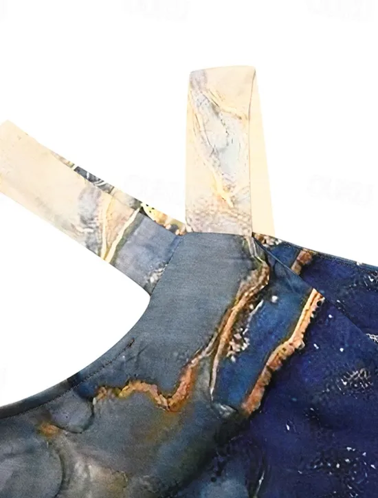 Discount Women's Midi Dress T Shirt Dress Tee Dress Sundress Summer Dress Midi Dress Elegant Semi Formal Vacation Daily Cocktail Party Regular Fit Marble Short Sleeve Sweetheart Dusty Blue Rainbow Summer Women T Shirt Dresses
