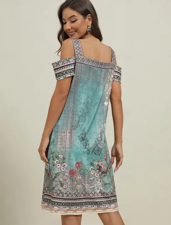 Best Women's Midi Dress T Shirt Dress Tee Dress Sundress Shift Dress Summer Dress Bohemia Active Fashion Outdoor Vacation Party Regular Fit Floral Tribal Short Sleeve Sweetheart Summer Spring Women T Shirt Dresses