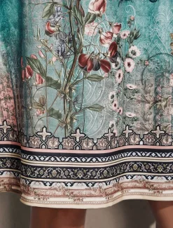 Best Women's Midi Dress T Shirt Dress Tee Dress Sundress Shift Dress Summer Dress Bohemia Active Fashion Outdoor Vacation Party Regular Fit Floral Tribal Short Sleeve Sweetheart Summer Spring Women T Shirt Dresses