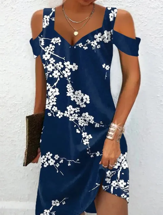 Clearance Women's Midi Dress T Shirt Dress Tee Dress Sundress Summer Dress Midi Dress Bohemia Sexy Boho Vacation Party Holiday Regular Fit Floral Short Sleeve Sweetheart Summer Spring Women T Shirt Dresses