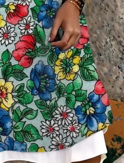 Sale Women's Midi Dress Tank Dress Fashion Classic Outdoor Daily Weekend Regular Fit Floral Graphic Sleeveless Crew Neck Summer Spring Fall Women Floral Dresses