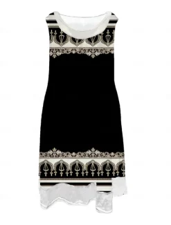 Hot Women's Midi Dress Tank Dress Fashion Classic Outdoor Daily Weekend Regular Fit Graphic Geometric Sleeveless Crew Neck Spring Fall Women Floral Dresses