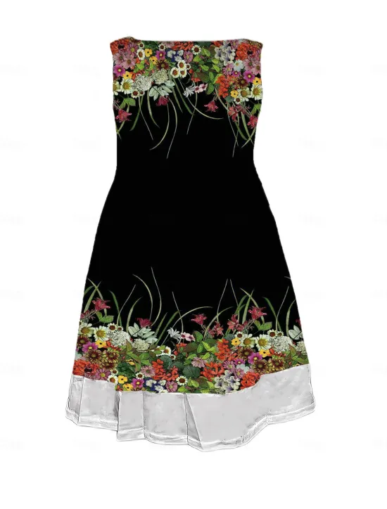 Outlet Women's Midi Dress Tank Dress Fashion Classic Outdoor Daily Weekend Regular Fit Graphic Sleeveless Crew Neck Spring Fall Women Floral Dresses