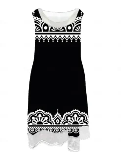 Best Women's Midi Dress Tank Dress Fashion Classic Outdoor Daily Weekend Regular Fit Graphic Geometric Sleeveless Crew Neck Summer Spring Fall Women Floral Dresses