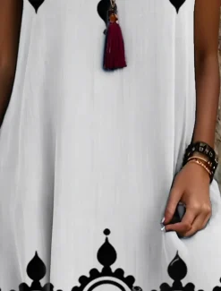 Clearance Women's Midi Dress Tank Dress Fashion Classic Outdoor Daily Weekend Regular Fit Graphic Geometric Sleeveless Crew Neck Summer Spring Fall Women Floral Dresses