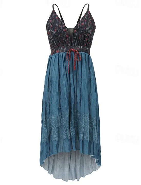 New Women's Midi Dress Vintage Dress Summer Dress Slip Dress Western Dress Fashion Classic Modern Vacation Daily Going out Regular Fit Flower Sleeveless Spaghetti Strap Summer Women Floral Dresses