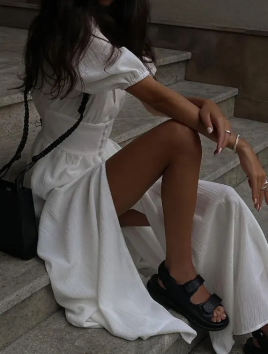 Best Women's Midi Dress White Dress Graduation Dress Party Dress Fashion Modern Party Birthday Date Regular Fit Plain Short Sleeve V Neck Black White Summer Women White Dresses