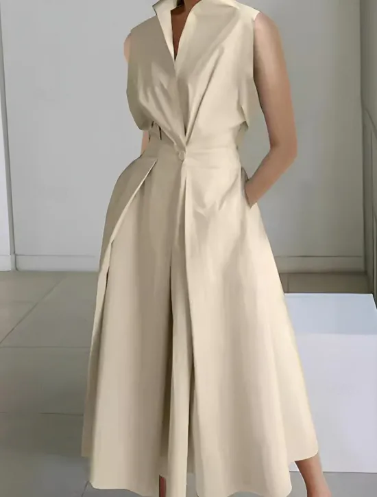 Outlet Women's Midi Dress White Dress Trumpet Mermaid Dress Print Dress Fashion Tea Party Going out Weekend Regular Fit Plain Flower Sleeveless V Neck White Cream Orange Beige Summer Women White Dresses