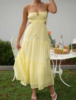 Clearance Women's Midi Dress White Dress Graduation Dress Slip Dress Fashion Modern Birthday Holiday Graduation Regular Fit Plain Sleeveless Spaghetti Strap Black White Yellow Blue Summer Women White Dresses