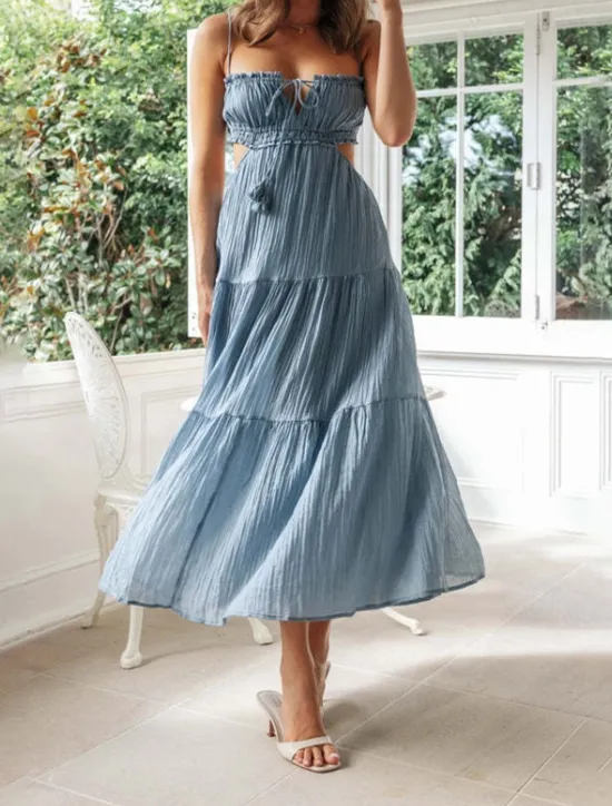 Clearance Women's Midi Dress White Dress Graduation Dress Slip Dress Fashion Modern Birthday Holiday Graduation Regular Fit Plain Sleeveless Spaghetti Strap Black White Yellow Blue Summer Women White Dresses