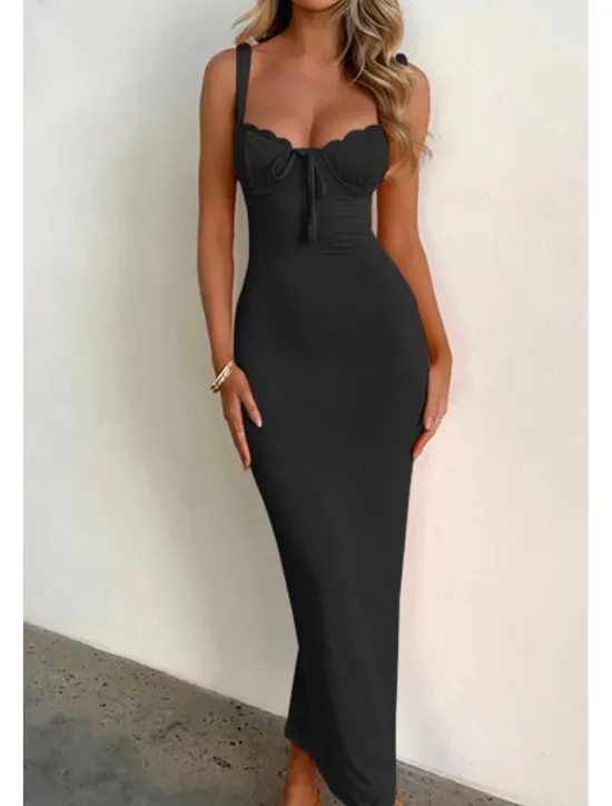 Clearance Women's Midi Dress White Dress Graduation Dress Slip Dress Fashion Modern Birthday Graduation Date Regular Fit Plain Sleeveless Spaghetti Strap Light Yellow Black White Summer Women White Dresses