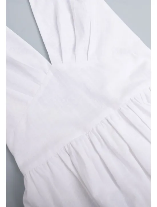 Hot Women's Midi Dress White Dress Fashion Birthday Graduation Date Regular Fit Plain Sleeveless V Neck White Blue Green Apricot Summer Women White Dresses