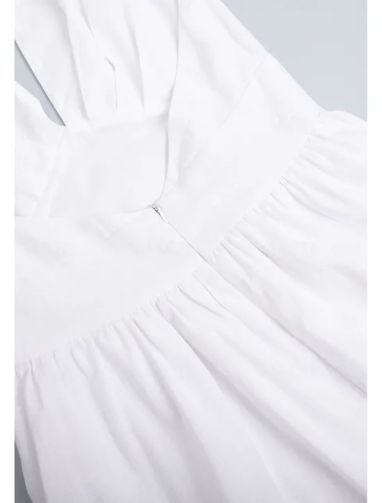 Hot Women's Midi Dress White Dress Fashion Birthday Graduation Date Regular Fit Plain Sleeveless V Neck White Blue Green Apricot Summer Women White Dresses