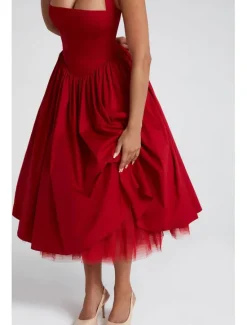 Hot Women's Midi Dress White Dress Graduation Dress Fashion Modern Birthday Holiday Graduation Regular Fit Plain Sleeveless Halter Neck Black White Red Summer Women White Dresses