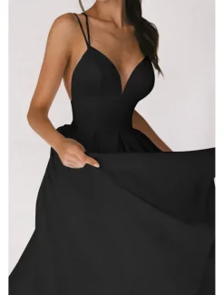 Outlet Women's Midi Dress White Dress Graduation Dress Slip Dress Fashion Birthday Graduation Going out Regular Fit Plain Sleeveless Spaghetti Strap Black White Red Green Summer Women White Dresses