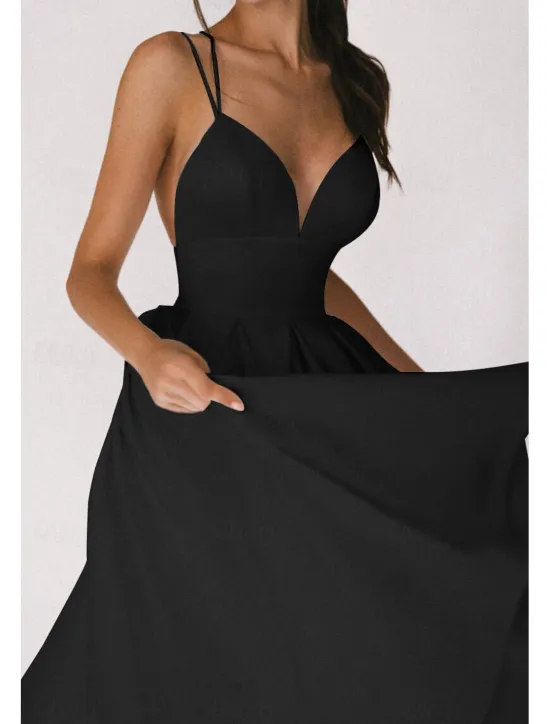 Outlet Women's Midi Dress White Dress Graduation Dress Slip Dress Fashion Birthday Graduation Going out Regular Fit Plain Sleeveless Spaghetti Strap Black White Red Green Summer Women White Dresses
