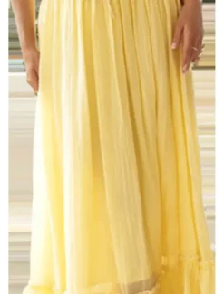 Hot Women's Midi Dress White Dress Slip Dress Fashion Graduation Date Going out Regular Fit Plain Sleeveless Spaghetti Strap White Yellow Summer Women White Dresses