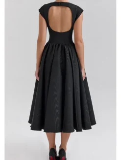 New Women's Midi Dress White Dress Fashion Modern Birthday Graduation Date Regular Fit Plain Sleeveless Crew Neck Black Light Grey Beige Summer Women White Dresses
