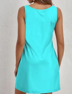 Sale Women's Mini Dress Casual Dress Petite Dress Sundress Summer Dress Casual Vacation Daily Holiday Regular Fit Ombre Sleeveless Crew Neck Summer Women Sundresses