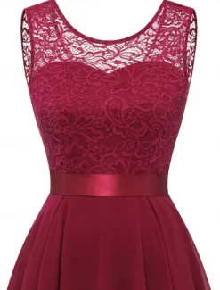Hot Women's Mini Dress A Line Dress Tulle Dress Elegant Party Cocktail Wedding Outdoor Party Regular Fit Graphic Sleeveless Crew Neck Pink Wine Khaki Gray Summer Spring Women Cocktail Dress