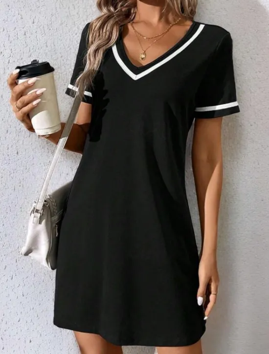 Clearance Women's Mini Dress A Line DressT Shirt Dress Tee Dress Casual Vacation Daily Regular Fit Graphic Striped Short Sleeve Crew Neck Summer Spring Women Casual Dress|T Shirt Dresses