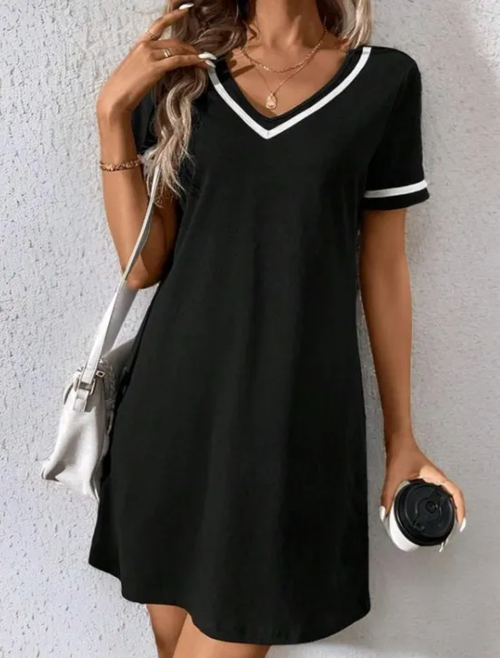 Clearance Women's Mini Dress A Line DressT Shirt Dress Tee Dress Casual Vacation Daily Regular Fit Graphic Striped Short Sleeve Crew Neck Summer Spring Women Casual Dress|T Shirt Dresses