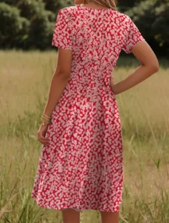 Hot Women's Mini Dress A Line DressSundress Summer Dress Vacation Casual Vacation Daily Regular Fit Floral Graphic Short Sleeve Crew Neck Summer Women T Shirt Dresses