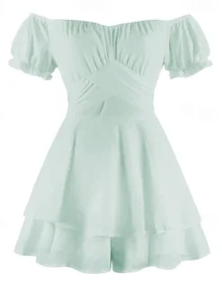 Clearance Women's Mini Dress A Line Dress Summer Dress Stylish Sexy Flared Sleeve Vacation Daily Date Regular Fit Plain Sleeveless Off Shoulder Black White Light Green Red Summer Women White Dresses