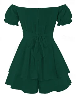 Clearance Women's Mini Dress A Line Dress Summer Dress Stylish Sexy Flared Sleeve Vacation Daily Date Regular Fit Plain Sleeveless Off Shoulder Black White Light Green Red Summer Women White Dresses