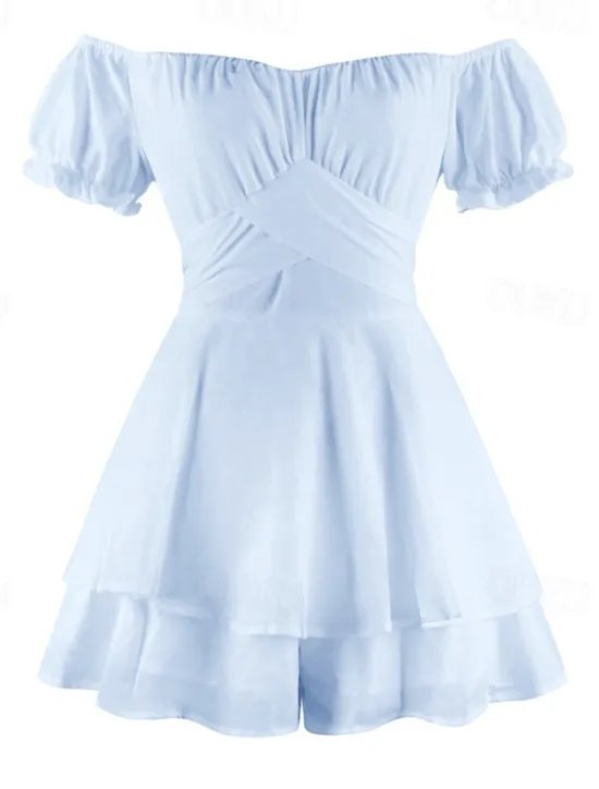 Clearance Women's Mini Dress A Line Dress Summer Dress Stylish Sexy Flared Sleeve Vacation Daily Date Regular Fit Plain Sleeveless Off Shoulder Black White Light Green Red Summer Women White Dresses