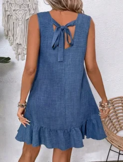 Clearance Women's Mini Dress Casual Dress Tank Dress Stylish Basic Casual Vacation Daily Regular Fit Plain Sleeveless Crew Neck Pink Blue Green Apricot Summer Women Sundresses