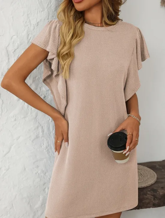 Women's Mini Dress Casual Dress Mini Dress Petite Dress A Line Dress Basic Birthday Vacation Work Casual Loose Fit Stripe Gingham Short Sleeve Crew Neck Pink Sky Blue Green Khaki Summer Spring Women T Shirt Dresses