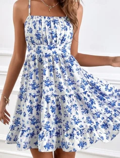Hot Women's Mini Dress Casual Dress Floral Dress Summer Dress Slip Dress Fashion Outdoor Holiday Date Regular Fit Ditsy Floral Sleeveless Spaghetti Strap Summer Spring Women Spring Dresses
