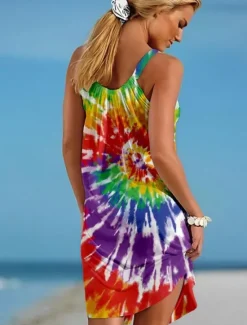Hot Women's Mini Dress Casual Dress Sundress Summer Dress Slip Dress Casual Vacation Loose Fit Floral Sleeveless Strap Colourful Black Blue Purple Summer Women Sundresses