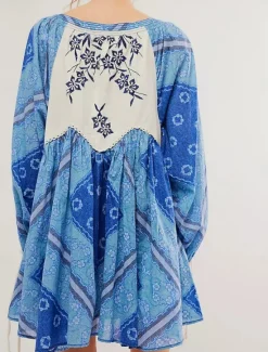 Outlet Women's Mini Dress Casual Dress Boho Dress Ethnic Casual Vacation Daily Regular Fit Floral Long Sleeve V Neck Wine Blue Green Spring Fall Women Spring Dresses