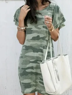 Clearance Women's Mini Dress Casual Dress Stylish Casual Vacation Daily Loose Fit Graphic Short Sleeve Crew Neck Summer Spring Women T Shirt Dresses