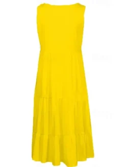 Outlet Women's Mini Dress Casual Dress Slip Dress Stylish Basic Casual Vacation Daily Regular Fit Plain Sleeveless V Neck Black White Yellow Pink Summer Spring Women Sundresses