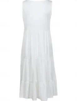 Outlet Women's Mini Dress Casual Dress Slip Dress Stylish Basic Casual Vacation Daily Regular Fit Plain Sleeveless V Neck Black White Yellow Pink Summer Spring Women Sundresses