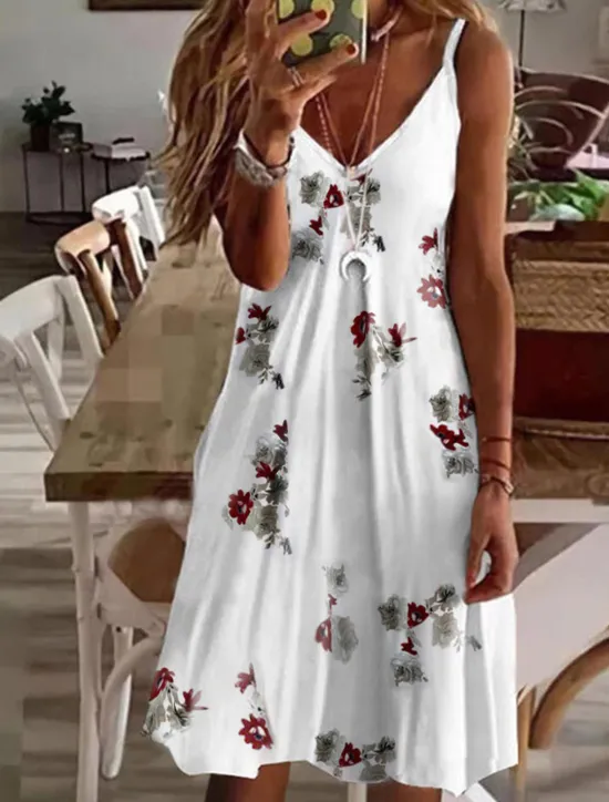 Best Women's Mini Dress Casual Dress Petite Dress Sundress Summer Dress Basic Sexy Casual Vacation Daily Holiday Regular Fit Heart LOVE Fruit Sleeveless V Neck Spaghetti Strap pineapple Flowers Women Sundresses