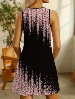 Best Women's Mini Dress Casual Dress Petite Dress Sundress Summer Dress Casual Vacation Daily Holiday Regular Fit Ombre Sleeveless Crew Neck Summer Women Sundresses