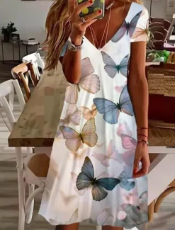 Sale Women's Mini Dress Casual Dress Elegant Tropical Hawaiian Daily Regular Fit Floral Short Sleeve Crew Neck Pearl Black Blue Summer Women T Shirt Dresses