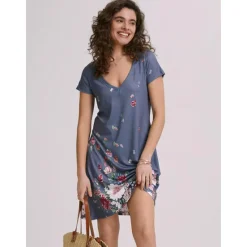 Sale Women's Mini Dress Casual Dress Petite Dress T Shirt Dress Tee Dress Sundress Basic Outdoor Vacation Birthday Regular Fit Floral Short Sleeve V Neck Light Blue White Light Green Red Summer Women Sundresses